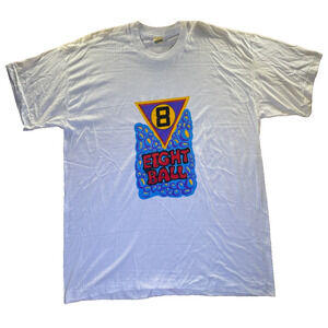 Vintage 90s Eight Ball White T-Shirt Size XL - Screen Stars